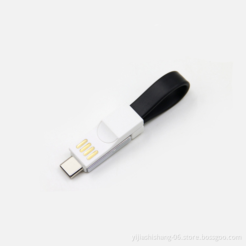Yijiashishang Magnetic charging keychain usb cable with Logo for Android Micro usb,USB-C and iPhone